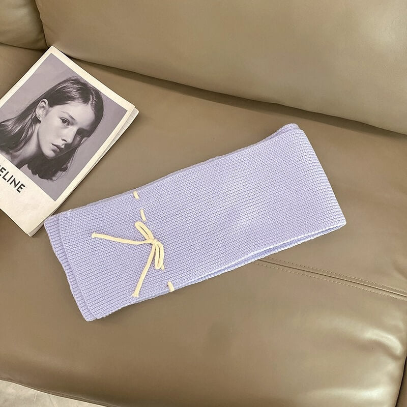 《防寒も可愛さも、これひとつで》恋色リボンのぬくもりマフラー(全6色)