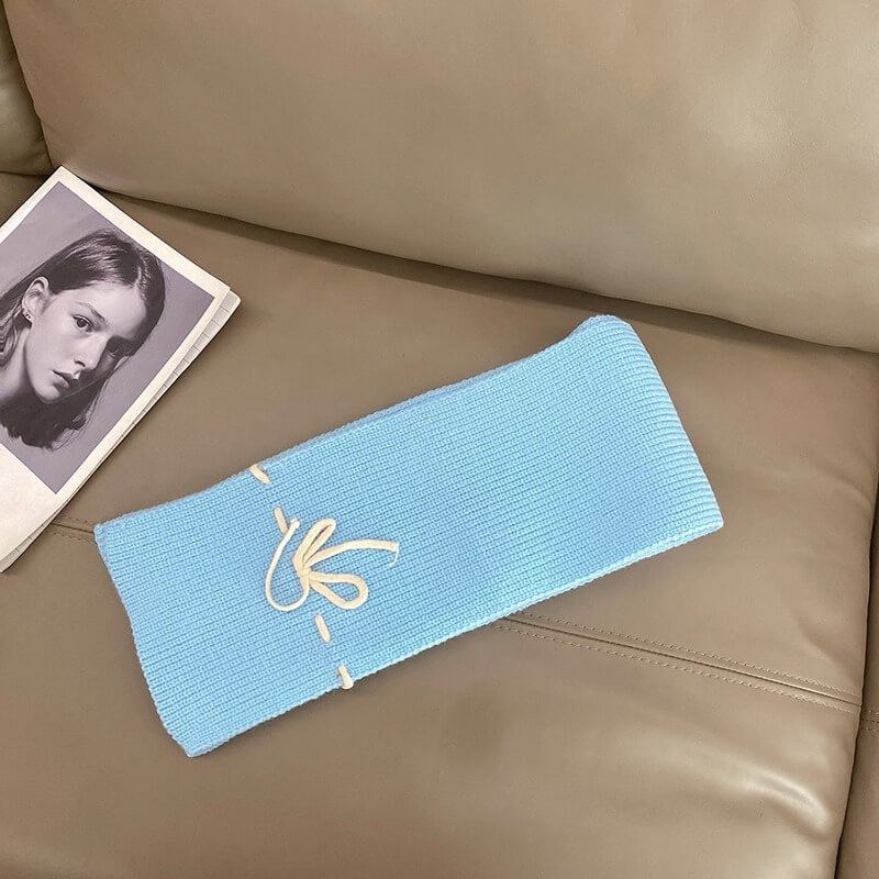 《防寒も可愛さも、これひとつで》恋色リボンのぬくもりマフラー(全6色)