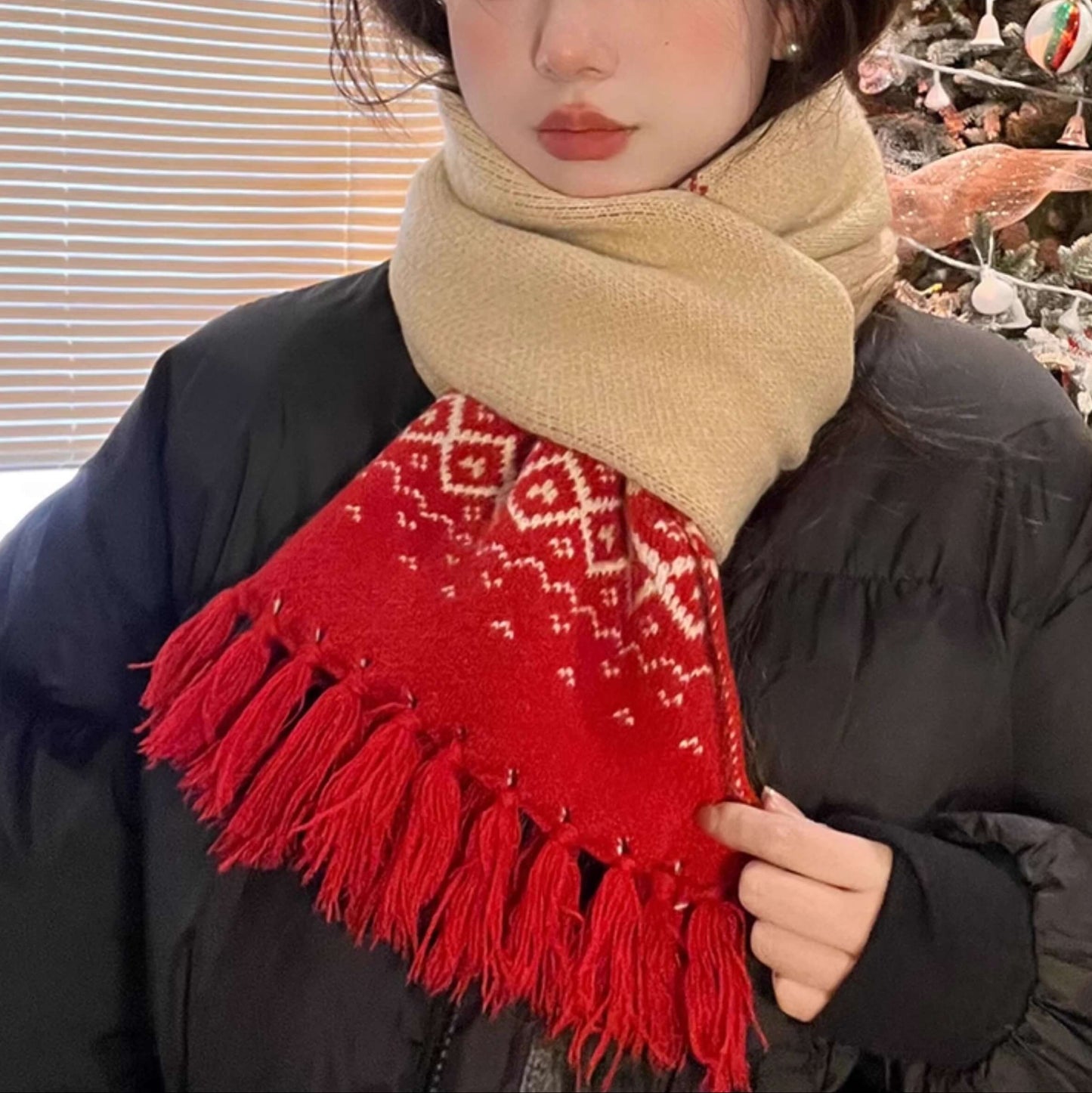 【ぬくもりリボン編み】雪の森で出会うリボンの約束マフラー(全4色)