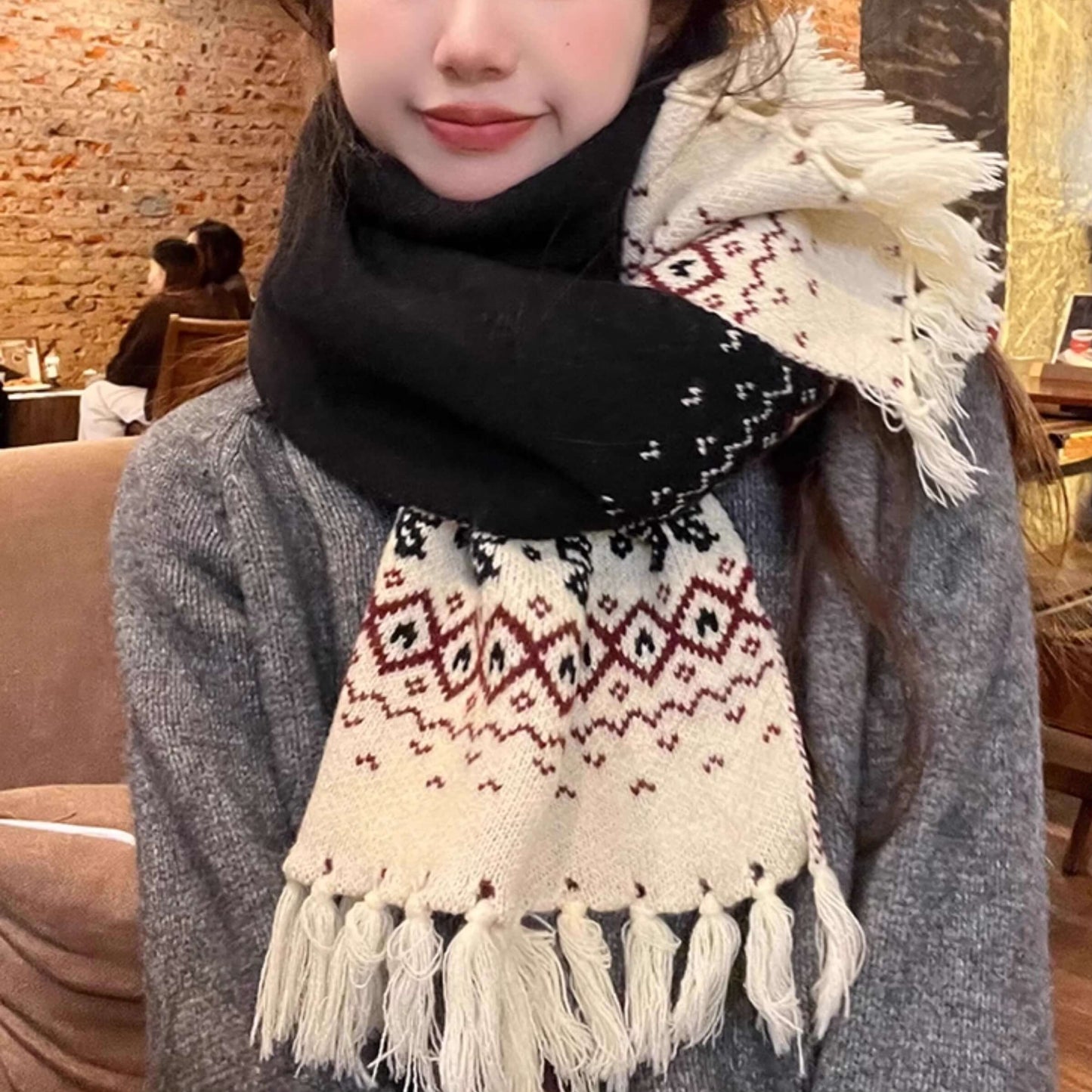 【ぬくもりリボン編み】雪の森で出会うリボンの約束マフラー(全4色)