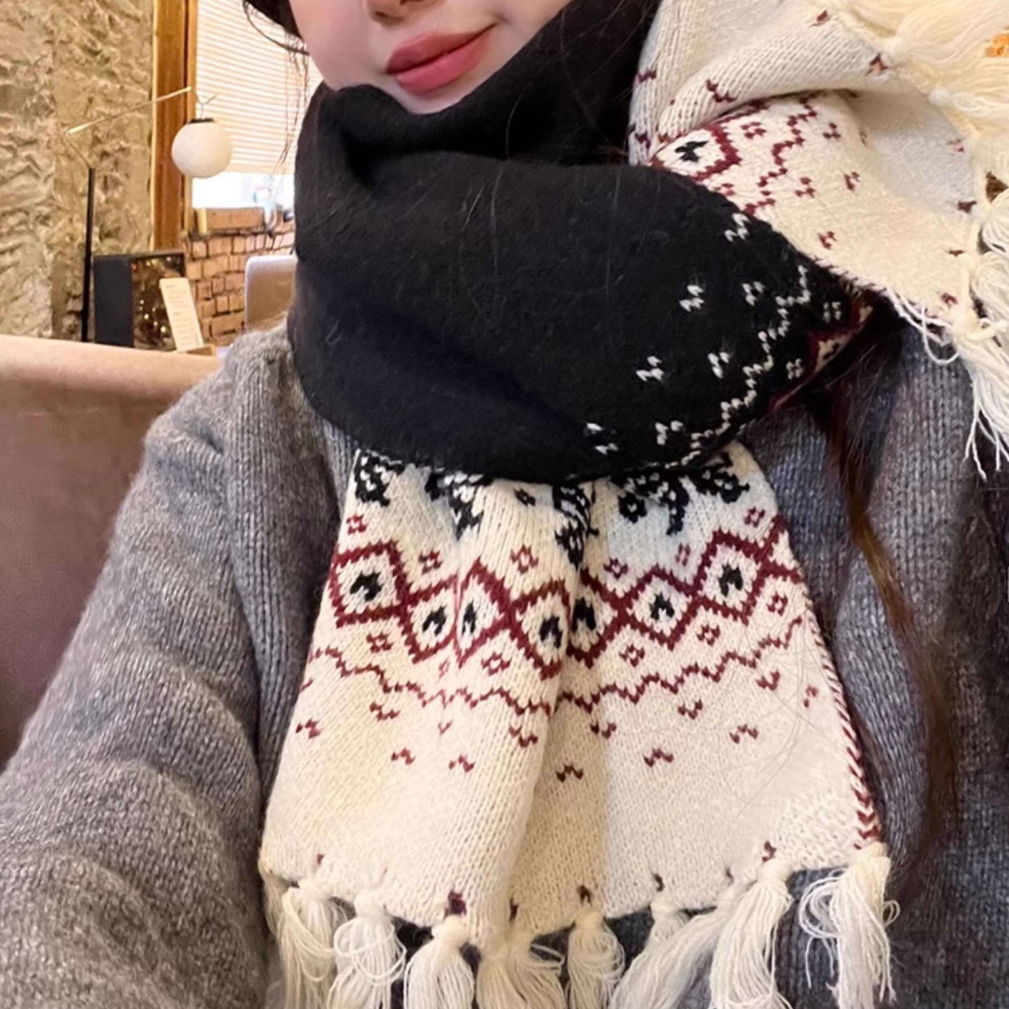 【ぬくもりリボン編み】雪の森で出会うリボンの約束マフラー(全4色)