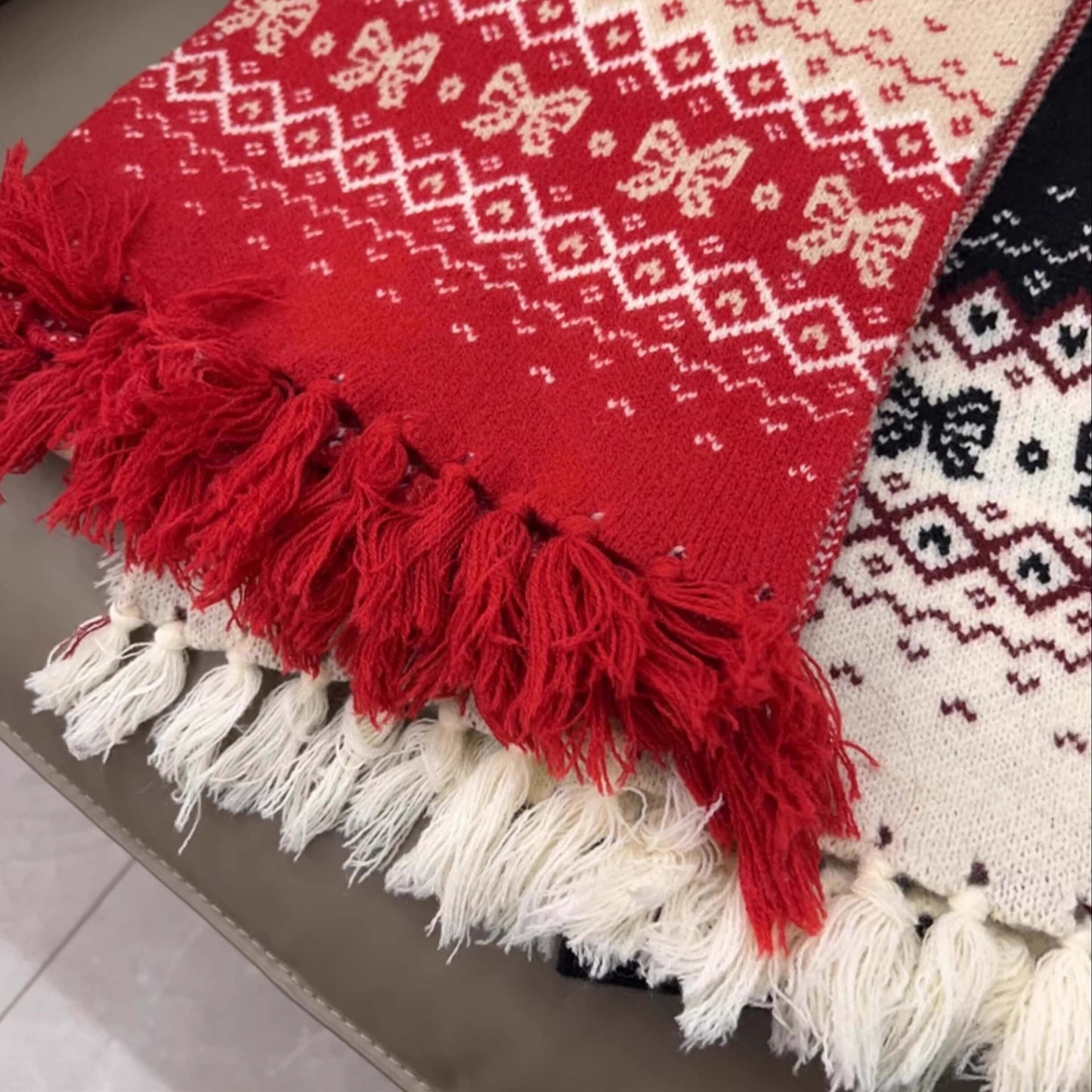 【ぬくもりリボン編み】雪の森で出会うリボンの約束マフラー(全4色)