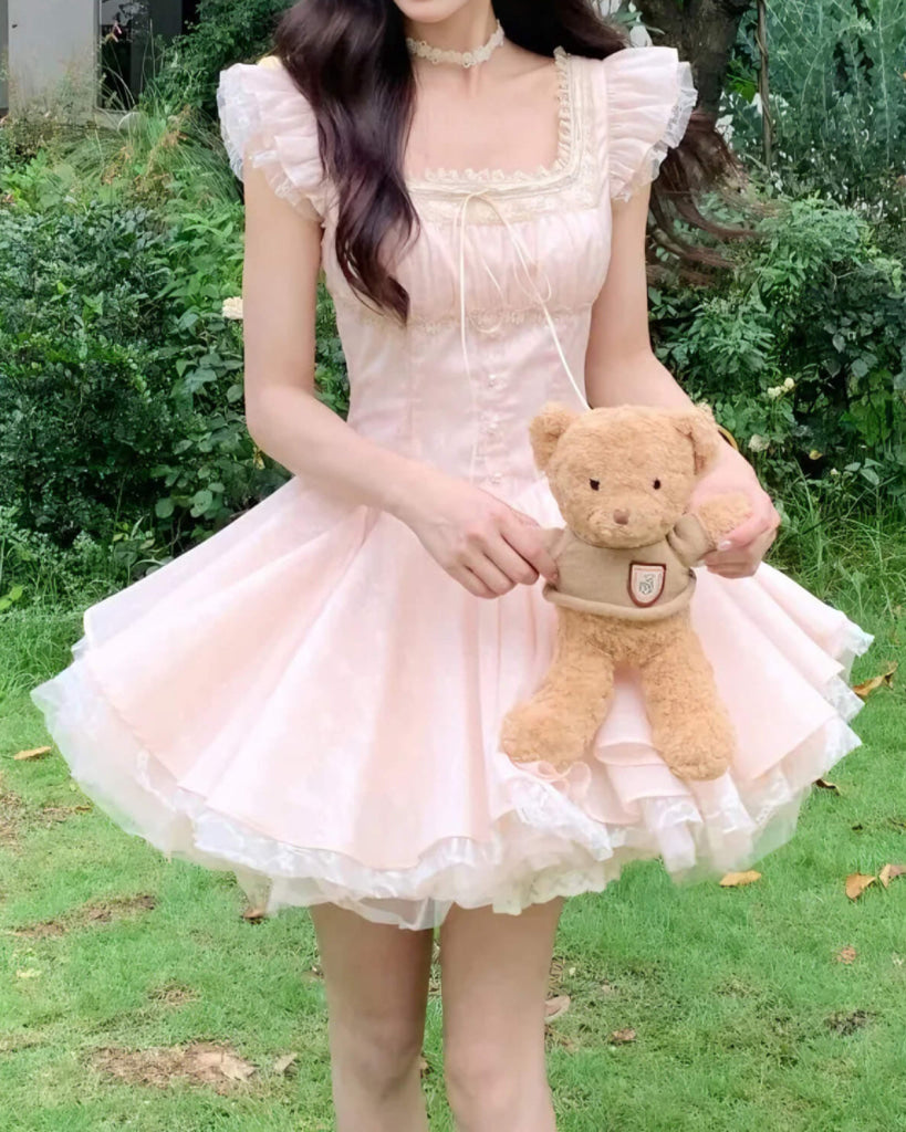 きらめく夢のティアラワンピース(全2色) ピンク