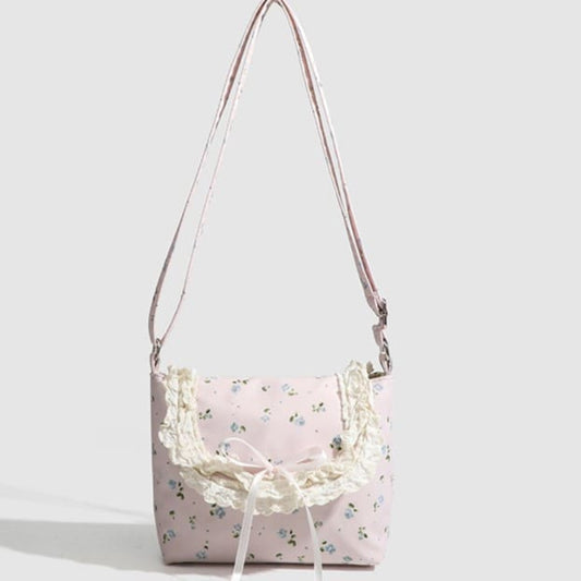 明日を夢見る花柄バッグ(全2色) ピンク