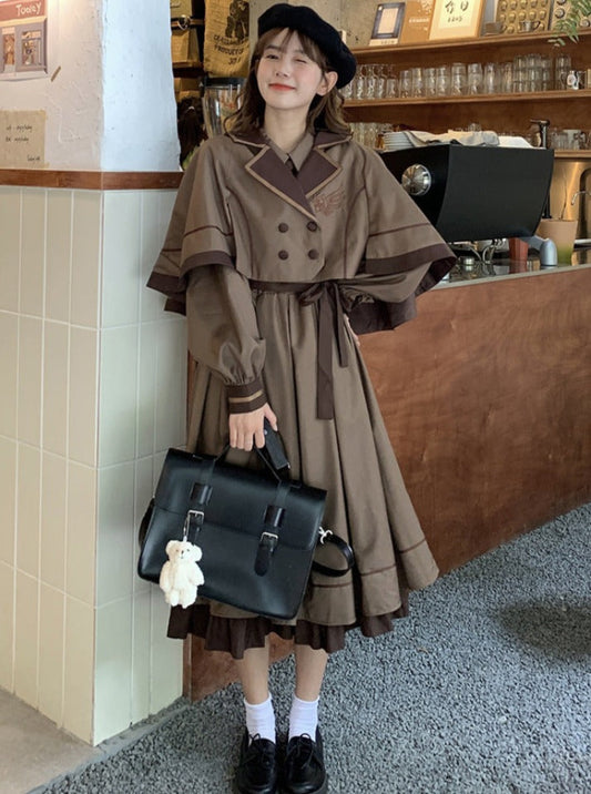 【魔法使い風】【ケープ付き2点セット】一目惚れの出会いワンピース