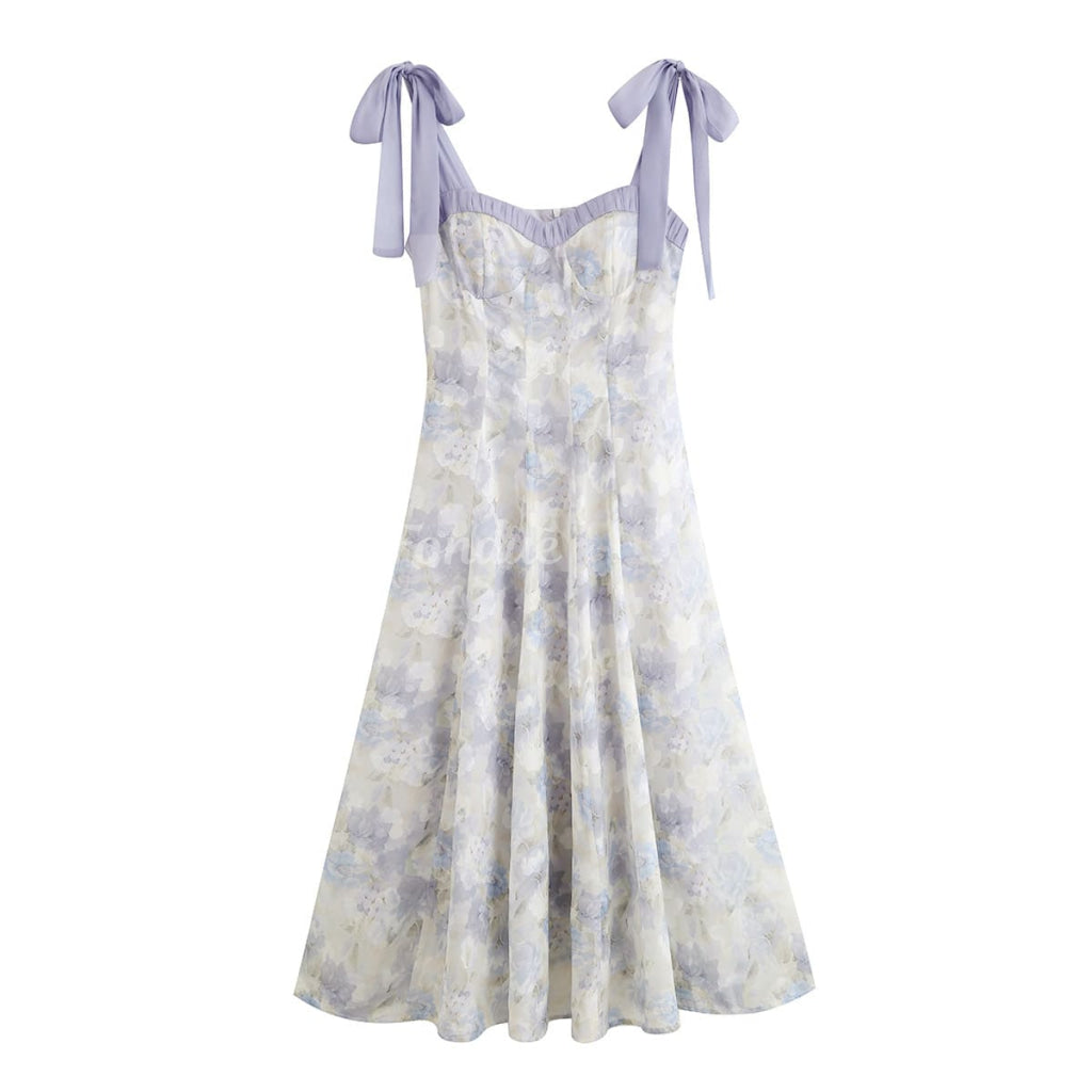 上品なお嬢様のマーブルワンピース