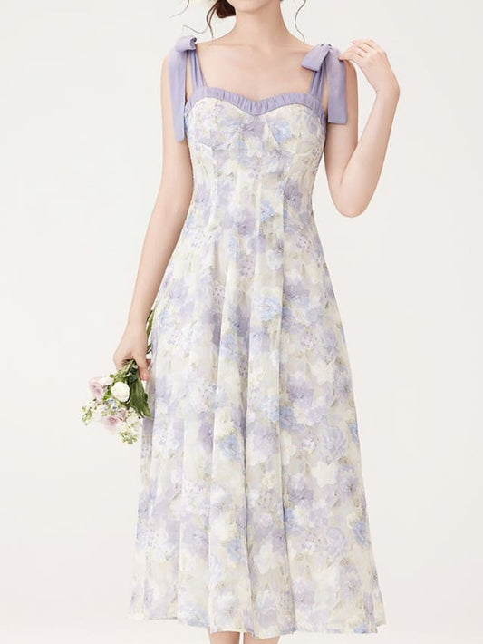 上品なお嬢様のマーブルワンピース