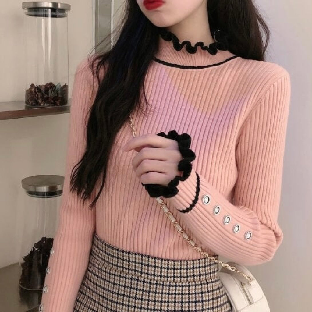 おしゃれなあの子の愛されニットトップス(全3色) ピンク