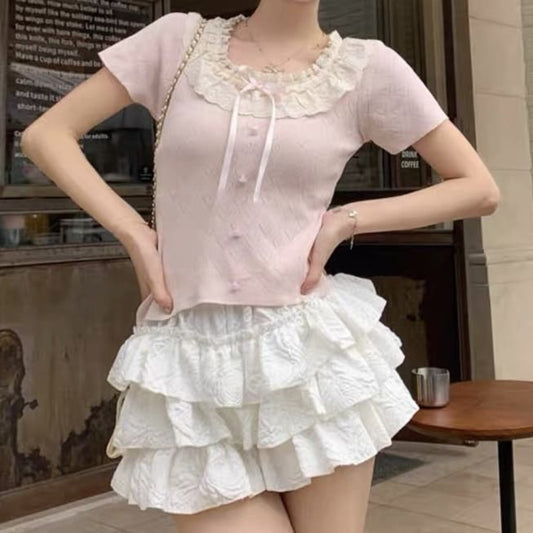 わくわくと休日トップス(全3色) ピンク