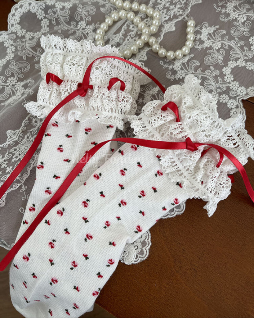 小さなお花畑の宝物ソックス(全2色)