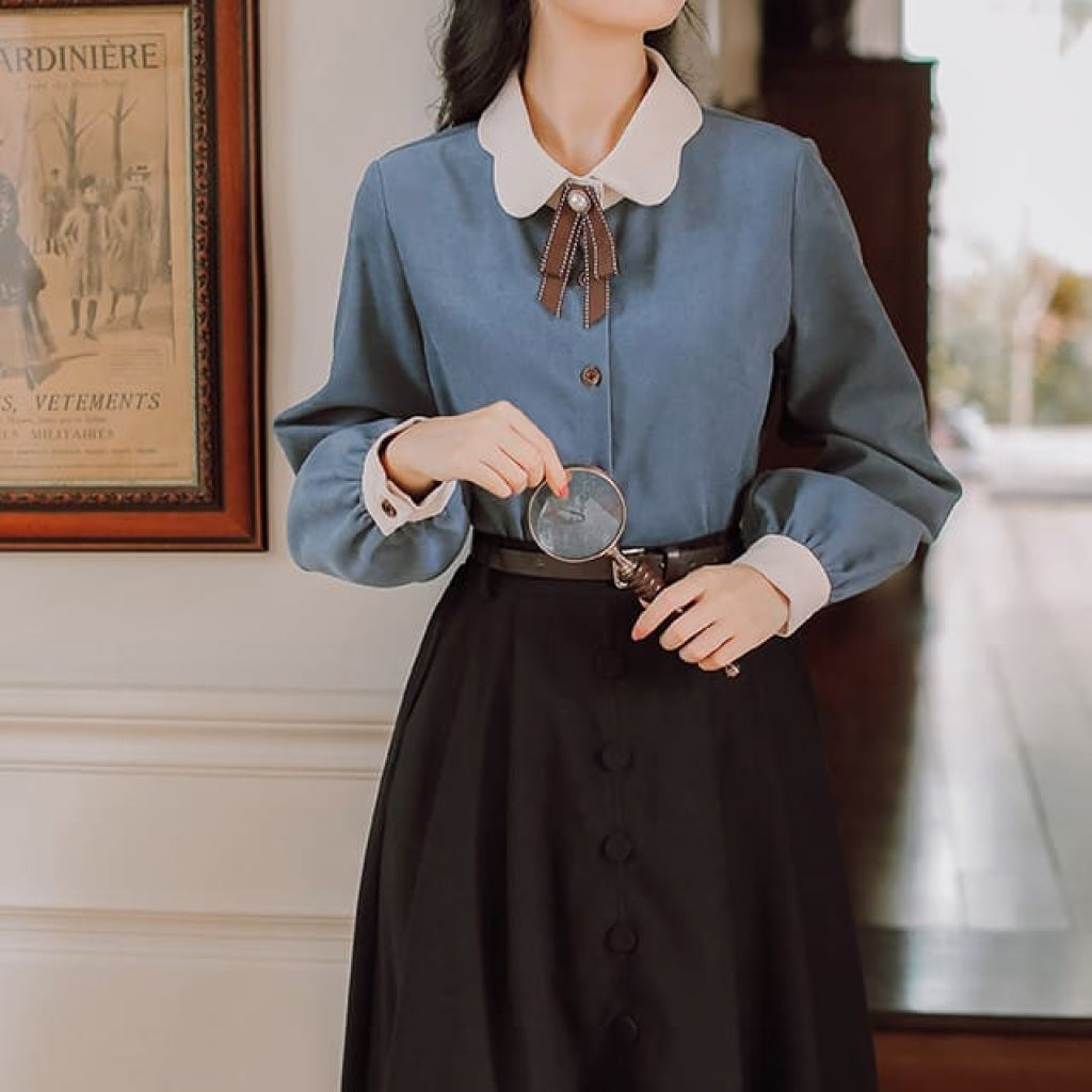 館に暮らすお嬢様の秘密ブラウス(全3色) ブルー