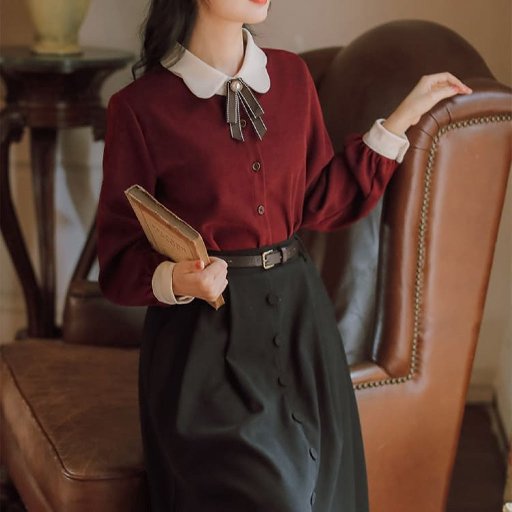 館に暮らすお嬢様の秘密ブラウス(全3色) レッド