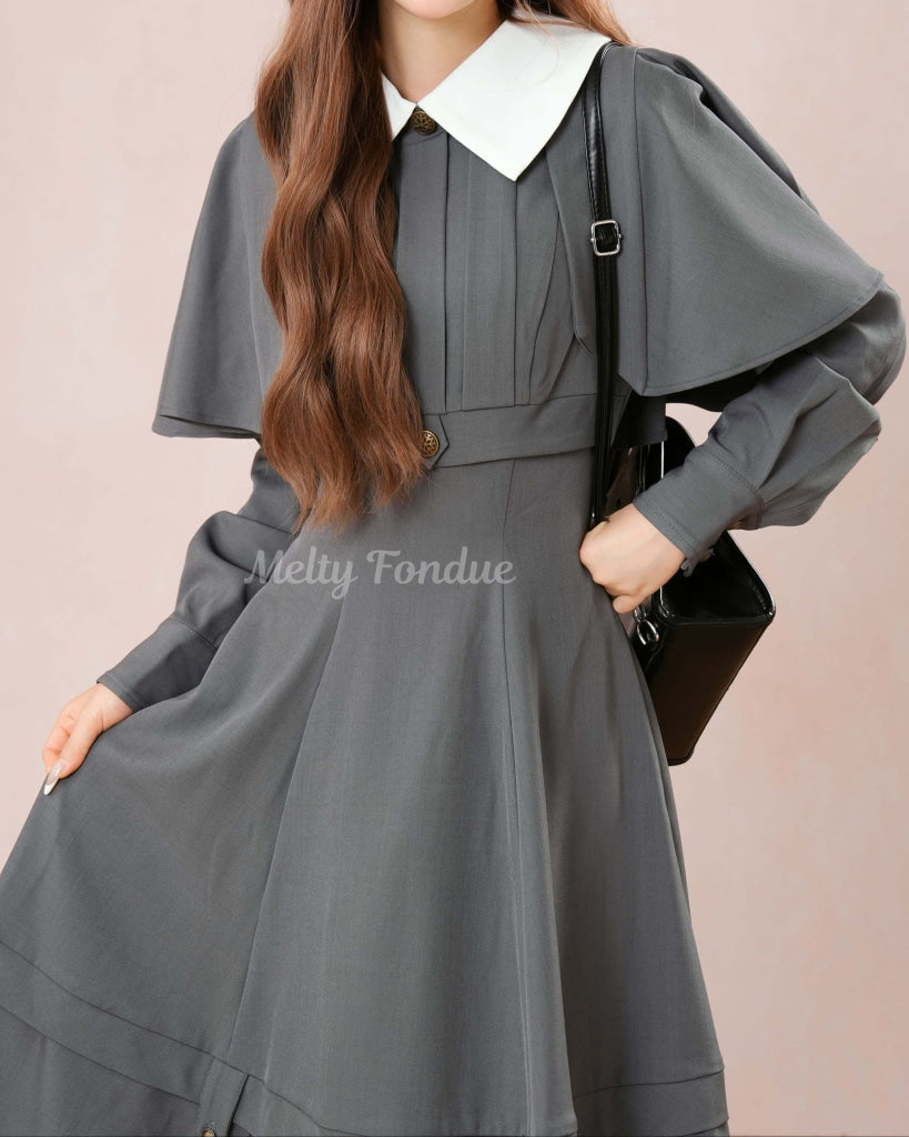 【一枚で主役級】午後の散歩道を歩くプリンセスワンピース