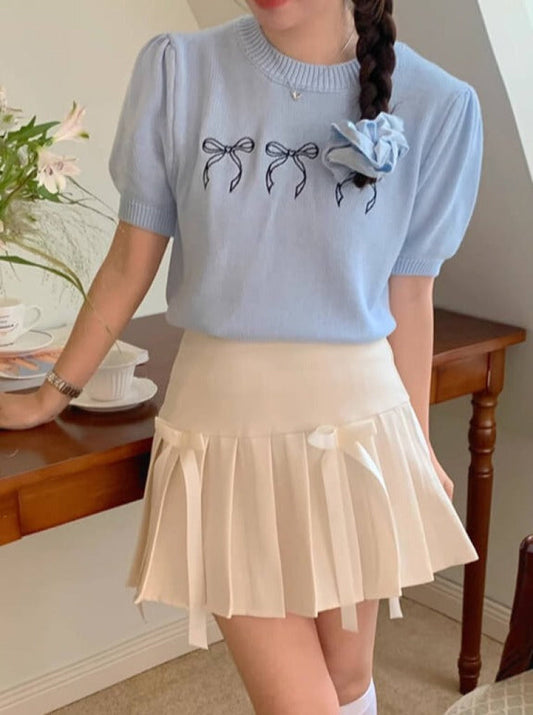 リボンにときめく私のスカート(全3色) S / ホワイト