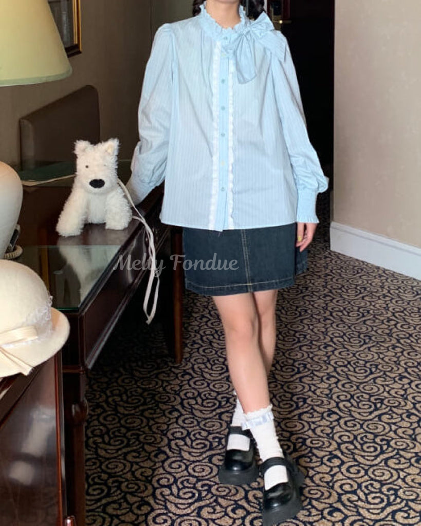 午後のティータイムに咲くお花ブラウス