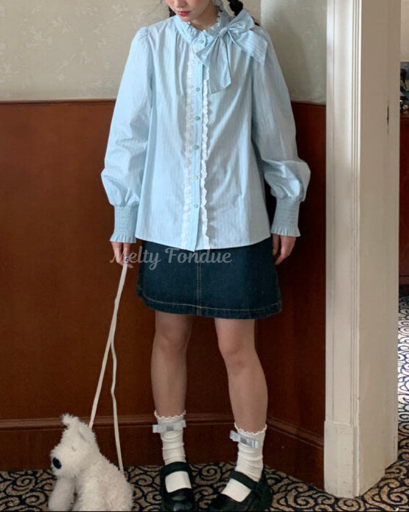 午後のティータイムに咲くお花ブラウス