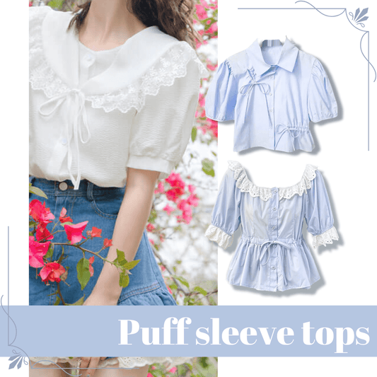 夏におすすめのパフスリーブ半袖トップス特集♡可愛いガーリーコーデにぴったり