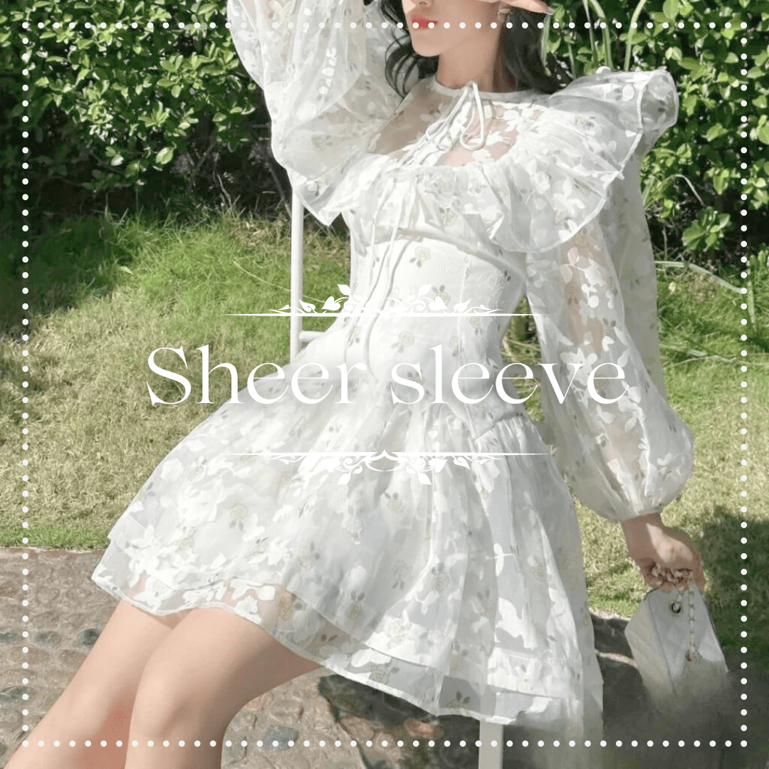 秋に着たいシアースリーブがかわいいワンピース
