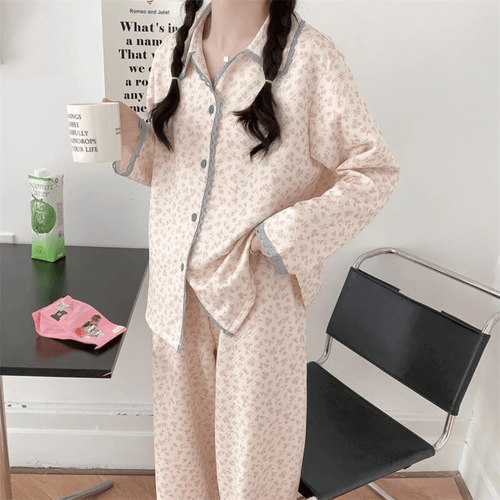 【2点セット】小さな庭のフローラルルームウェア