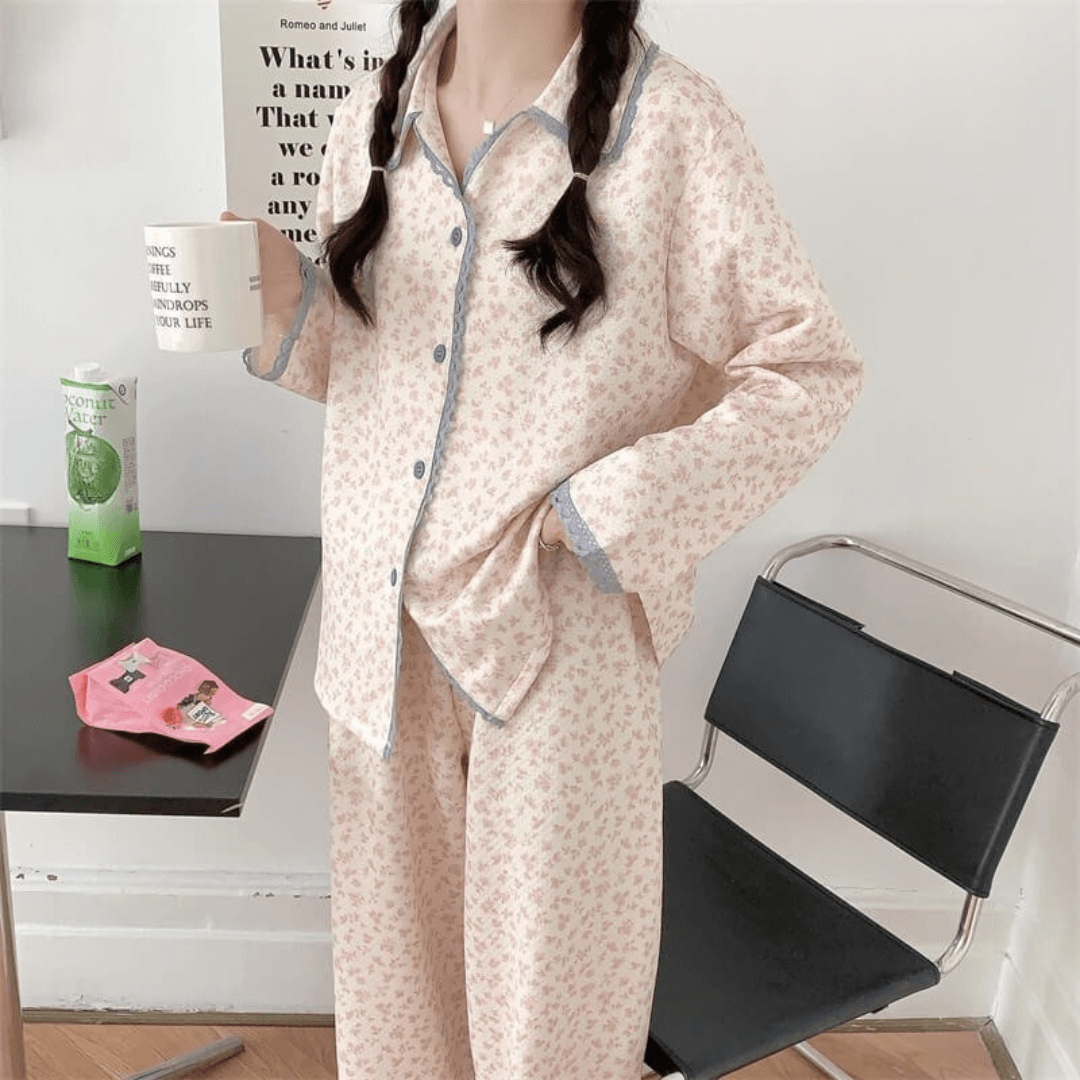 【2点セット】小さな庭のフローラルルームウェア