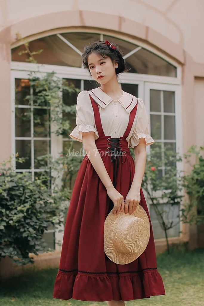 【pharfaite】セミバストオープンボンテージセットアップ　赤 pharfaite】セミバストオープンボンテージセットアップ 赤