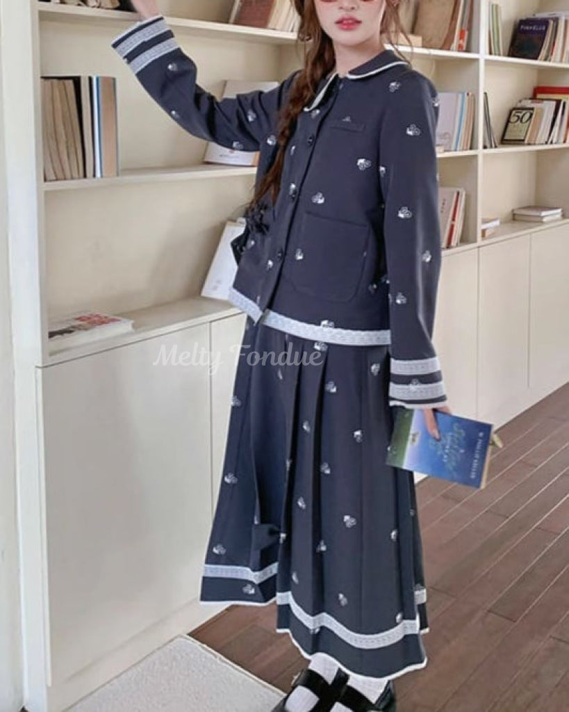 【2点セット】静かな午後と夢見るお花柄セットアップ