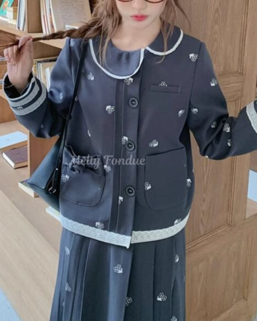 【2点セット】静かな午後と夢見るお花柄セットアップ