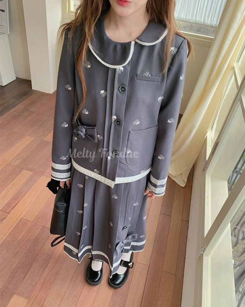 【2点セット】静かな午後と夢見るお花柄セットアップ