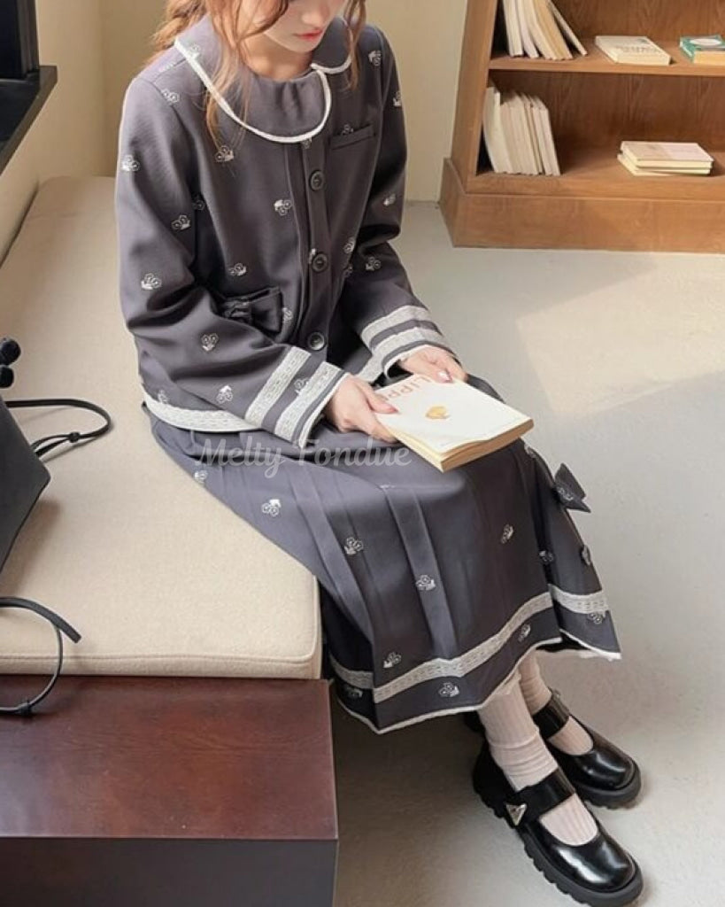 【2点セット】静かな午後と夢見るお花柄セットアップ