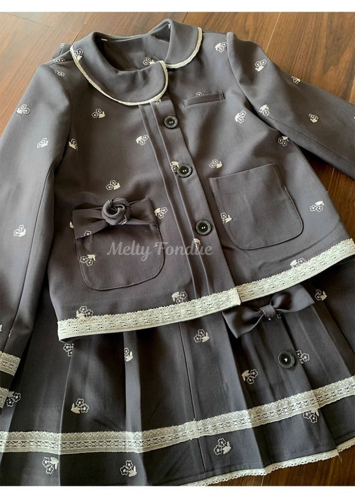 【2点セット】静かな午後と夢見るお花柄セットアップ