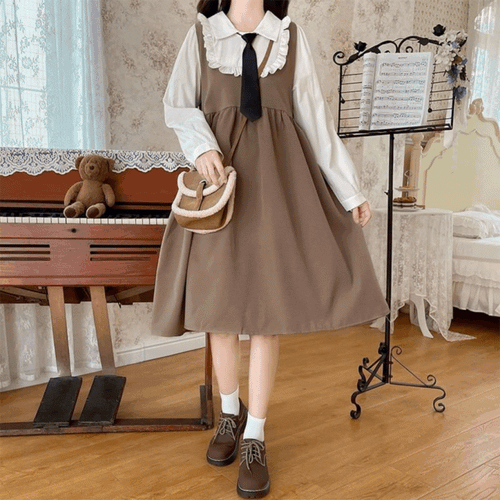 【ネクタイ付き】秘密の夢を見るワンピース（全3色）