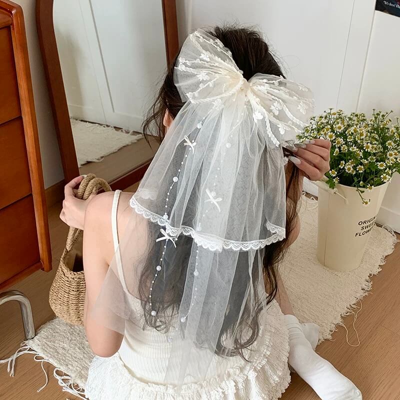 星降る夜のヴェールへアクリップ