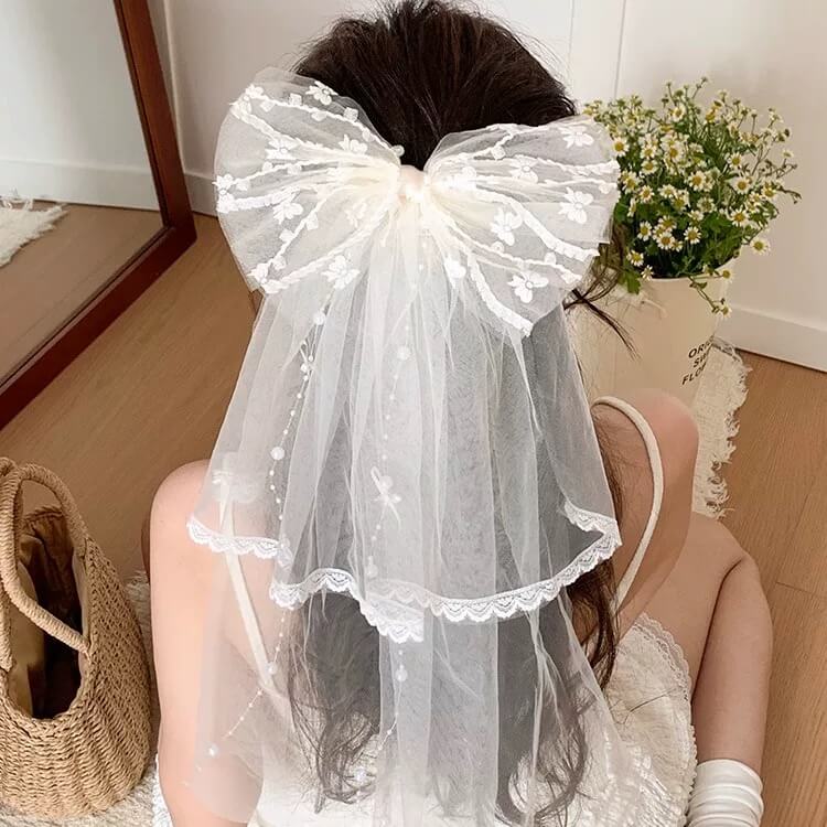 星降る夜のヴェールへアクリップ