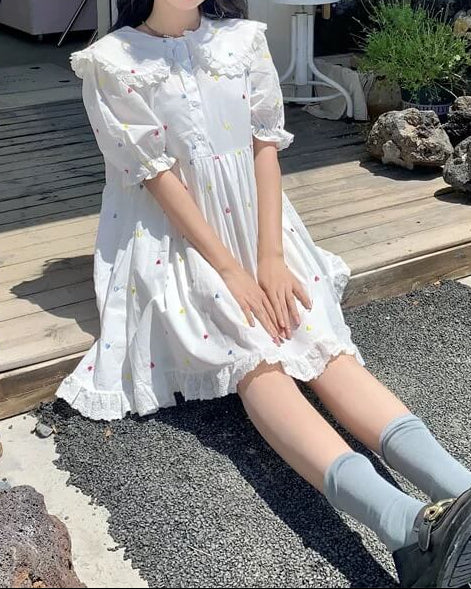 《着心地ふんわり》ときめきを散りばめたシュガーハートワンピース