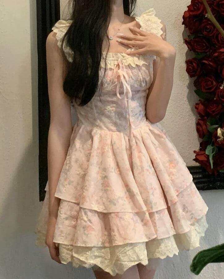 《お人形さんシルエット》月明かりに咲く花園のプリンセスドレス（全2色）