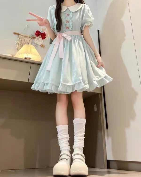 《儚げガーリー》花咲く午後のティーパーティーワンピース