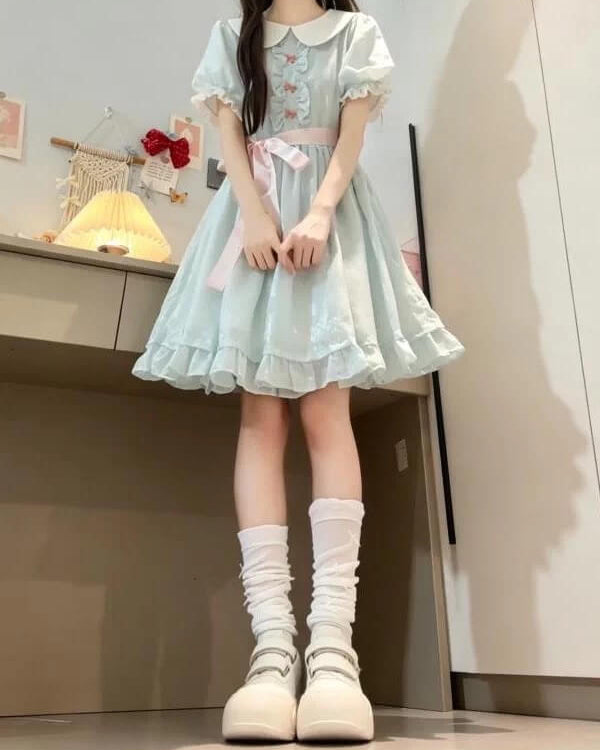 《儚げガーリー》花咲く午後のティーパーティーワンピース