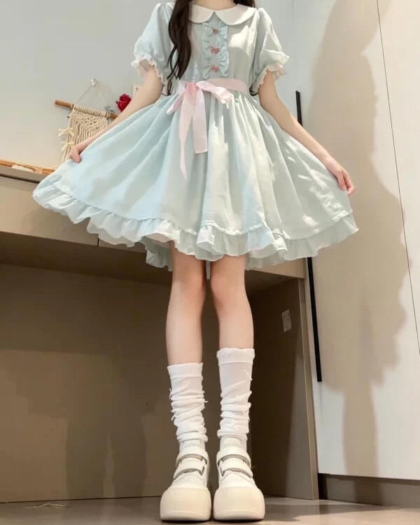 《儚げガーリー》花咲く午後のティーパーティーワンピース