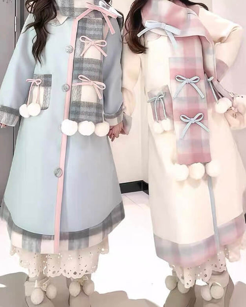 【マフラー付き】淡雪とキャンディリボンの魔法コート（全2色）