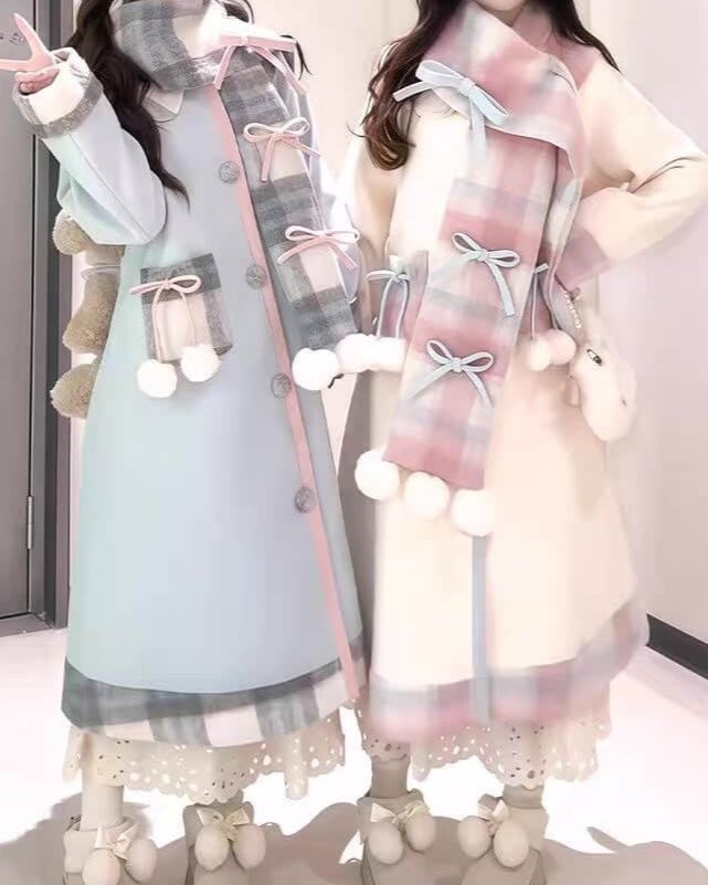 【マフラー付き】淡雪とキャンディリボンの魔法コート（全2色）