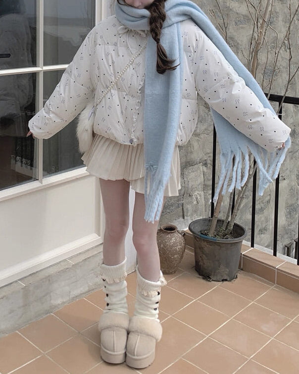 《リボンに包まれる、ふわもこダウン》夢見るバレリーナの約束アウター（全2色）