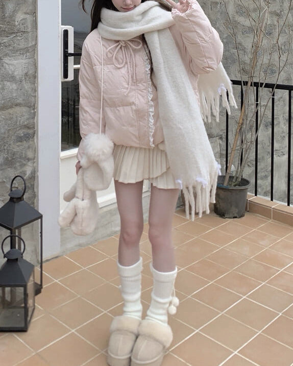 《リボンに包まれる、ふわもこダウン》夢見るバレリーナの約束アウター（全2色）