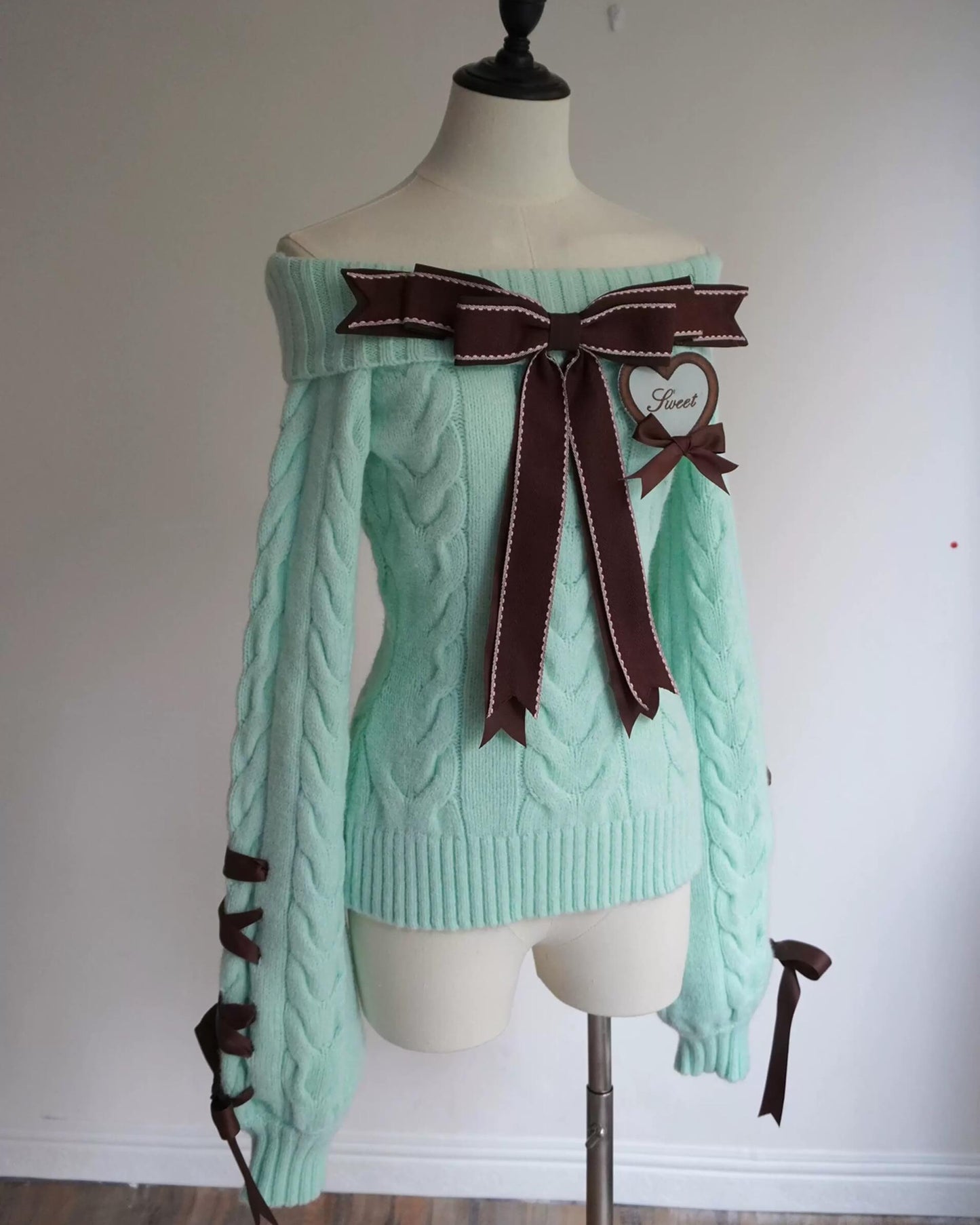 【スイーツのような可愛さ】夢見るパティシエのショコラリボンニット（全5色）