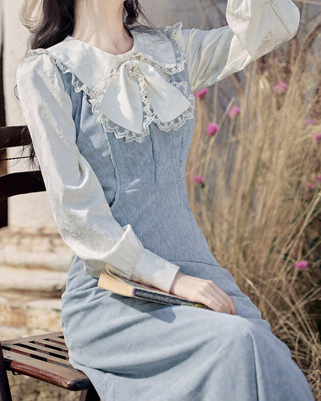 【ブラウスとジャンパースカートの2点セット】静かな庭園に佇むプリンセスワンピース