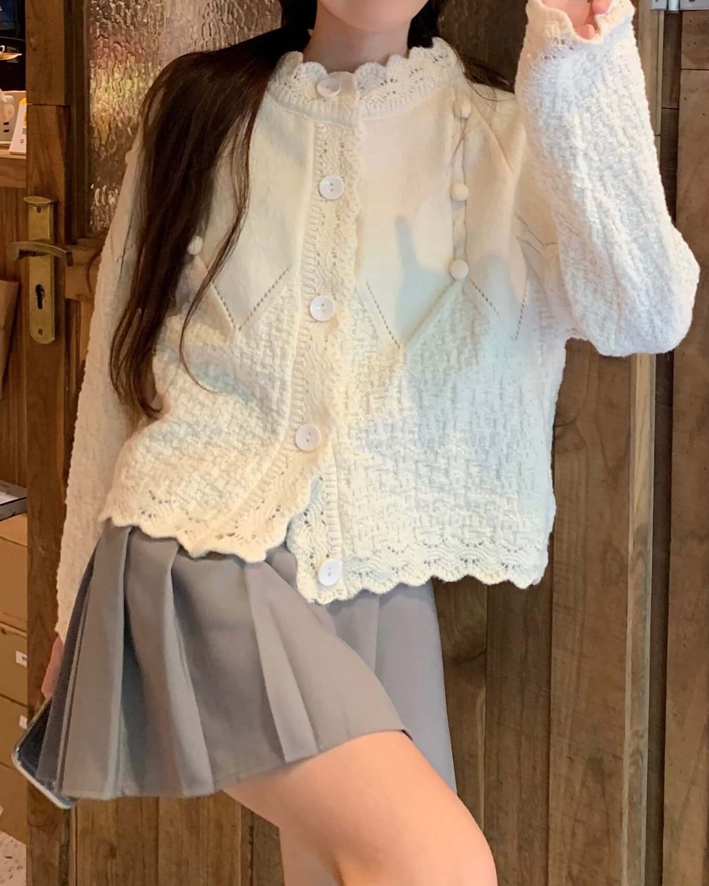 【ふわふわニット】夢見るパティシエの休日カーディガン（全3色）