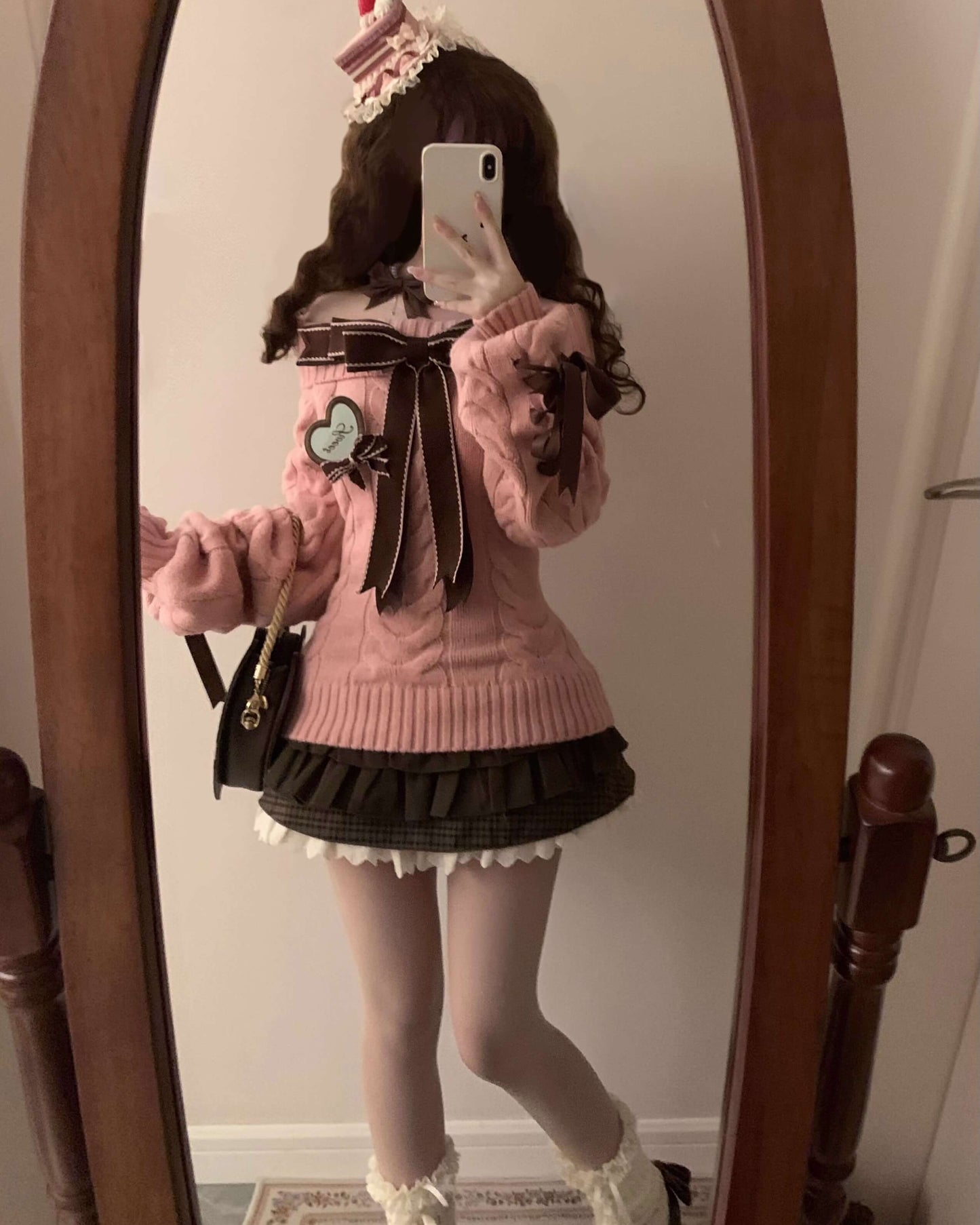 【スイーツのような可愛さ】夢見るパティシエのショコラリボンニット（全5色）