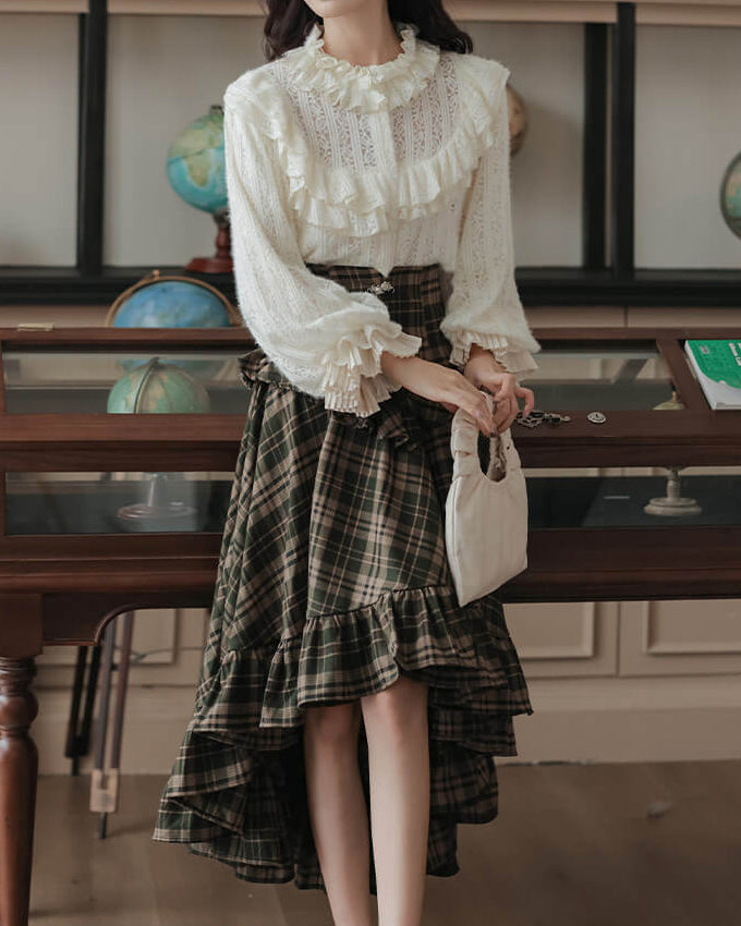 【歩くたびふわっと広がるアシンメトリー】木漏れ日に揺れるフェアリーテイルスカート