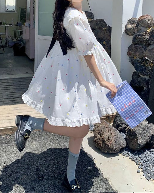 《着心地ふんわり》ときめきを散りばめたシュガーハートワンピース