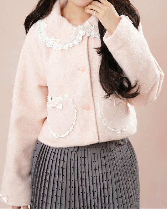 【"かわいい"をぎゅっと詰め込みました】心ときめく淡雪のハートコート