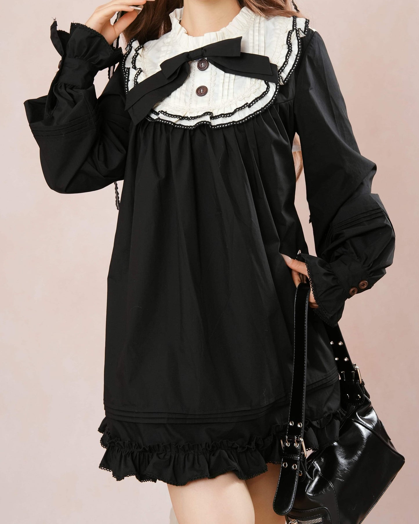 【ワンピースとペチコートの2点セット】夢見る天使のティアードワンピース（全2色）